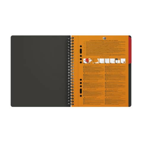 Blocchi spiralati OXFORD International Activebook A5+ grigio/arancio quadretti 5 mm 100102880